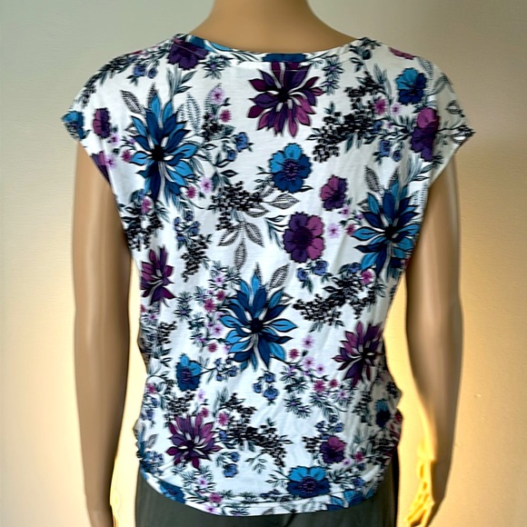 Ann Taylor Loft Mixed Media Cap Sleeve Top - Picture 3 of 7